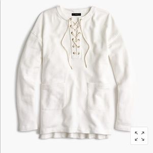 Jcrew lace up tunic sweatshirt, m, nwot